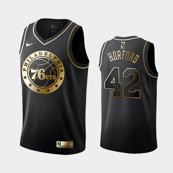 Al Horford Philadelphia 76ers #42 Men's Golden Edition Golden Logo Jersey - Black